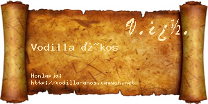 Vodilla Ákos névjegykártya